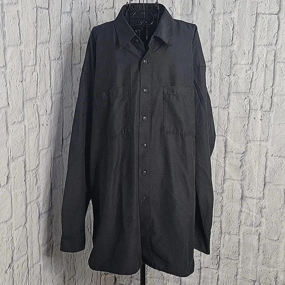 PERRY ELLIS AMERICA Sueded Black Dress Shirt Size‎ 2X - Picture 1 of 7